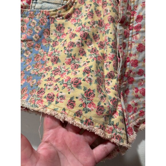 FARM Rio Floral Jean Shorts - Blue, Yellow, Red - Picture 5 of 9